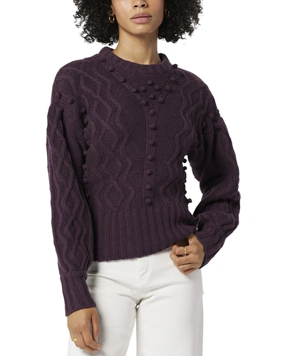 Joie Astrid Crew Neck Wool Sweater In Purple