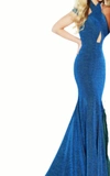 Jasz Couture Mermaid Evening Dress In Electric Teal In Multi
