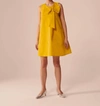 TARA JARMON REESE TAFFETA DRESS IN LEMON