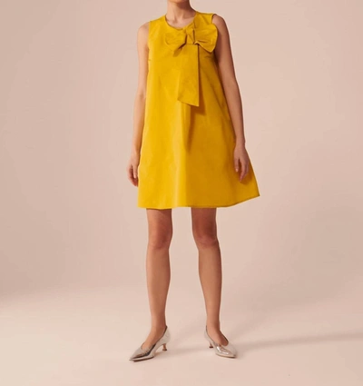 Tara Jarmon Reese Taffeta Dress In Lemon In Yellow