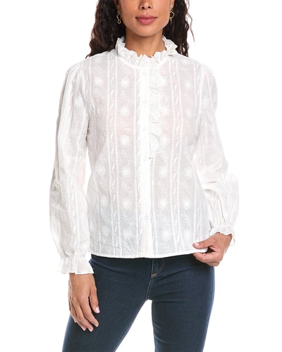 Anna Kay Embroidered Blouse In White