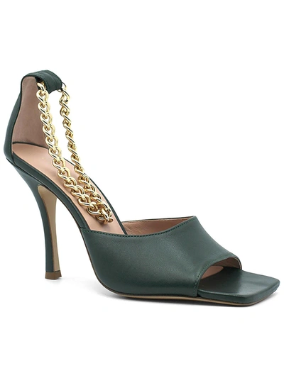 Ilio Smeraldo Cher Womens Leather Peep-toe Mules In Green