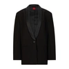 Hugo Boss Oversize-fit Jacket With Shawl Lapels In Black