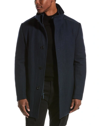 English Laundry Wool-blend Coat In Blue