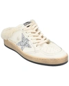 Golden Goose Ball Star Sabot Genuine Shearling Lined Mule Sneaker In White