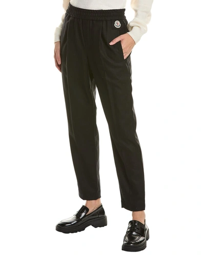 Moncler Wool Blend Pants In Black