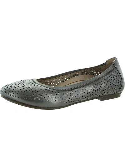 Vionic Robyn Womens Leather Perforated Flats In Silver