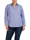 JONES NEW YORK PLUS SIZE STRIPED EASY-CARE BUTTON-UP SHIRT
