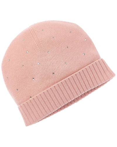 Portolano Crystal Hot Fix Cashmere Hat In Pink