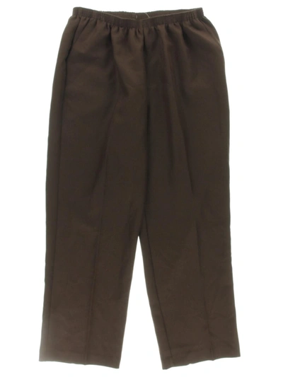 Alfred Dunner Plus Classics Womens Stretch Pull On Pants In Brown