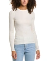 Hudson Back Keyhole Cutout Organic Cotton Blend Rib Sweater In White