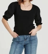 ANOTHER LOVE LENORE SQUARE NECKLINE TOP IN BLACK