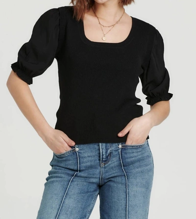 Another Love Lenore Square Neckline Top In Black
