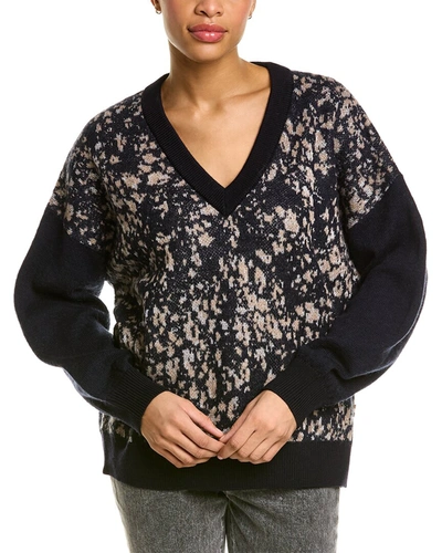 Hugo Boss Foldova Mohair & Wool-blend Sweater In Blue