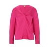 Hugo Boss Regular-fit Blouse In Stretch Silk With Twist Front In Pink