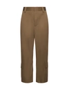 Bottega Veneta Cotton Gabardine Cargo Trousers In Dark Sand