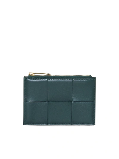 Bottega Veneta Wallets In Emerald Green-gold