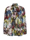Dolce & Gabbana Floral Silk Chiffon Blouse In Fiore Notturno F.ner