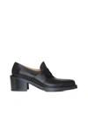 Dries Van Noten Calfskin Heeled Penny Loafers In Black