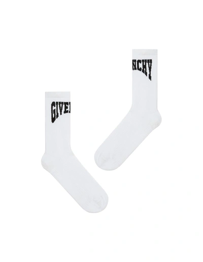 Givenchy Men's College Socks In Cotton In White/black