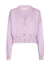 Marni Purple Disheveled Cardigan In Light Orchid