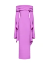Solace London The Arden Draped Maxi Dress In Pink