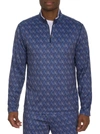 Robert Graham Iron Skull Long Sleeve Knit Shirt In Navy