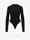 Balmain Lion-buttons Open-back Bodysuit In Black