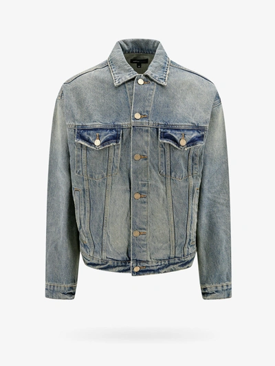 Purple Brand P027 Distressed-finish Denim Jacket In Blue