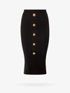 Balmain Viscose-blend Knit Midi Skirt In Black