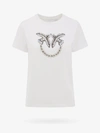 Pinko Cotton T-shirt With Frontal Love Birds Logo In White