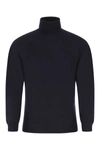 Fedeli Man Navy Blue Turtleneck Cashmere And Silk Pullover In Blue