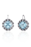 MINDI MOND FLOATING AQUAMARINE & DIAMOND DROP EARRINGS