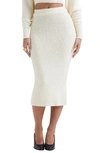 House Of Cb Women's Cream Soft Boucle Mishka Bouclé Knitted Midi Skirt In Cream