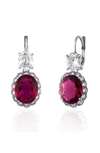 Mindi Mond Legacy Rubellite Tourmaline & Diamond Drop Earrings In Silver And 14k White Gold
