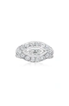 Mindi Mond Bullet Marquise Dinner Ring In Platinum