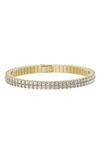 JENNIFER FISHER 18K GOLD DOUBLE ROW DIAMOND BANGLE BRACELET