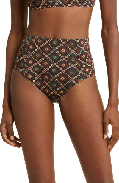 Ulla Johnson Zahara Floral High-waist Bikini Bottoms In Batik