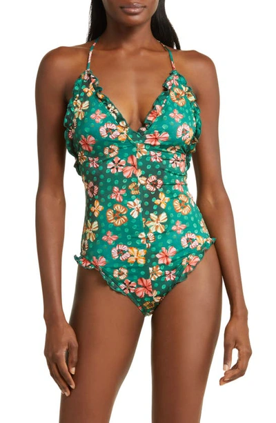 Ulla Johnson Giordana Maillot One-piece Swimsuit In Veridian