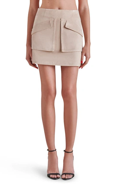 Steve Madden Women's Cardona Faux-suede Oversized-pocket Skirt In White