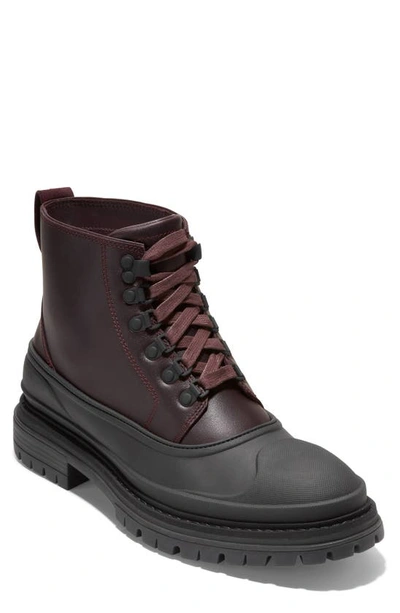 Cole Haan Men's Stratton Shroud Leather Lug-sole Boots In Pinot,black Wp