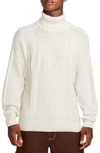 Nike Men's Life Cable Knit Turtleneck Sweater In Light Bone