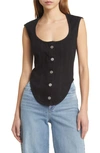 FRAME THE SEAMED DENIM CORSET TOP