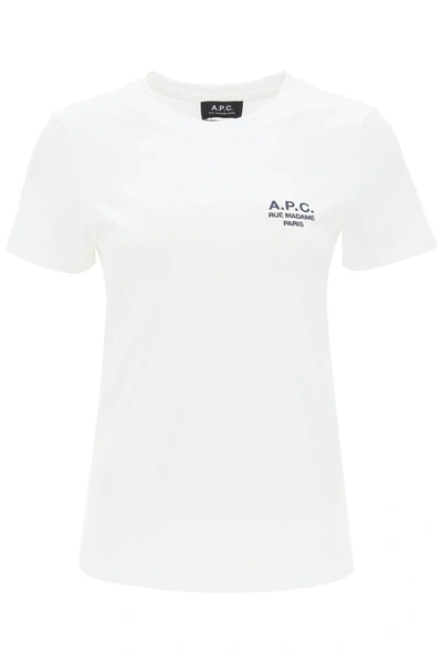 Apc A.p.c. Denise T-shirt With Logo Embroidery In White