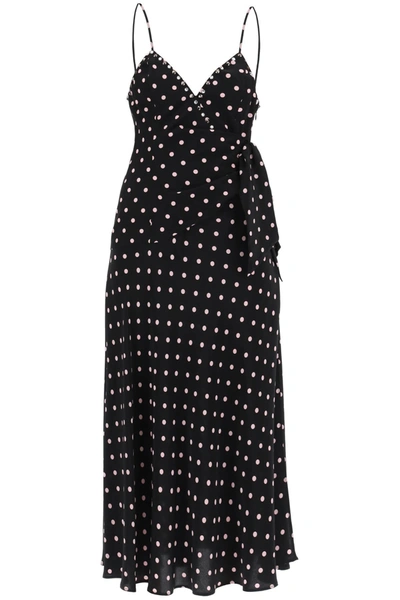 ALESSANDRA RICH ALESSANDRA RICH POLKA DOT SLIP DRESS WITH STUDS AND RHINESTONES