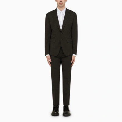 Dsquared2 Dark Grey Single Breasted Wool Suit In Black