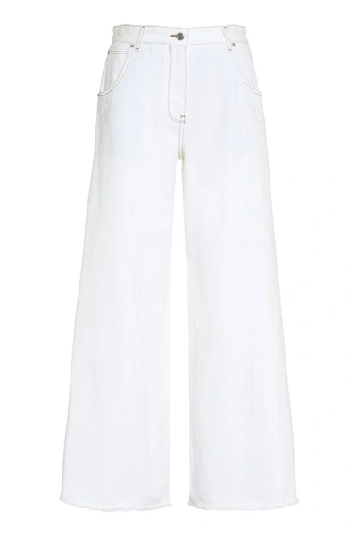 Etro High Waist Wide Leg Denim Jeans In White