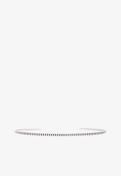 Saint Laurent Beads Cuff Bracelet In Silver