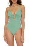 BECCA COLOR CODE PLUNGE ONE-PIECE SWIMSUIT