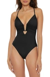 BECCA COLOR CODE PLUNGE ONE-PIECE SWIMSUIT